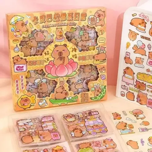 Zs Cute Kawaii Stationerycaja De 100 Pegatinas Capibara L