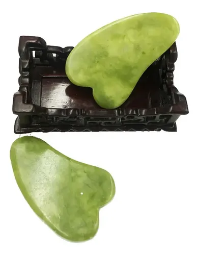 Set De Rodillo De Jade Y Piedra Gua Sha