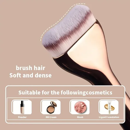 Set 6 Brochas Maquillaje Doble Punta Para Base Marrón