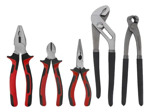 Set De 5 Pinzas Herramientas Pico Loro Tenaza Alicate Miyawa