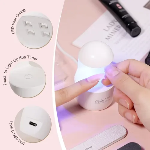 Kit Gel Uñas Con Luz Uv 6 Piezas Para Principiantes