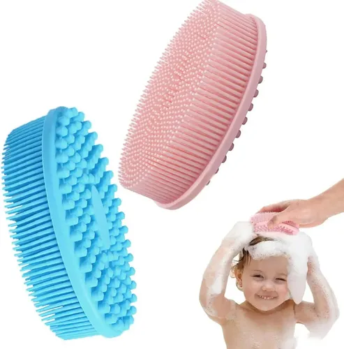 Cepillo Champú Silicona 2 En 1 Masaje Capilar Y Baño