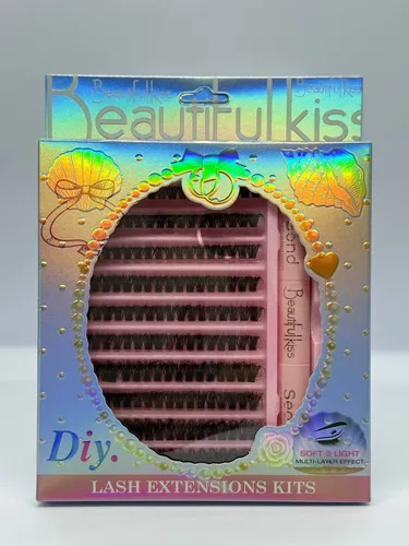 Set Pestañas Postizas Diy Beautifulkiss Adhesivo Sellador