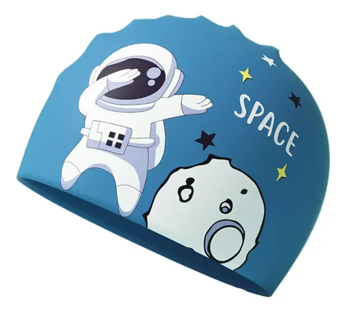 Gorro De Baño Para Niños Con Dibujos Animados De Azul