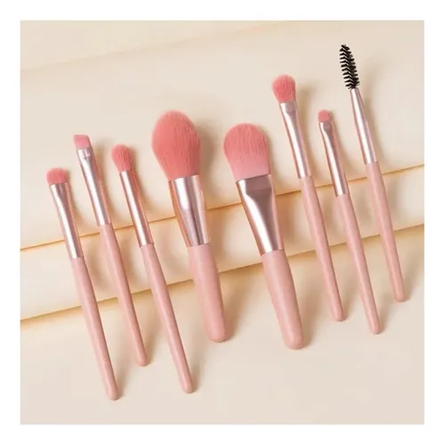 Set De 8 Pinceles Para Maquillaje, Brochas De Belleza