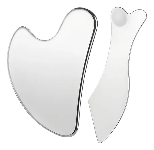 2 Pzs Gua Sha, Masaje Facial Gua Sha De Acero Inoxidable,
