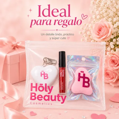 Set Holy Beauty Gloss Labial Cisne Luz Hb Y Neceser