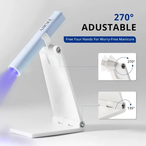 Lámpara Uv Portátil Recargable Azul Con Temporizador