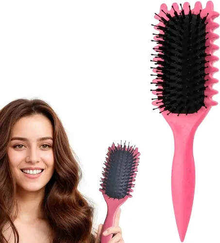 Cepillo Definir Rizos Peine Cabello Rizado Peinado Rulos 1pz Color Morado