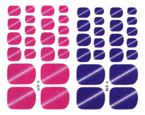 5 Pegatinas Brillantes Para Uñas De Dedos De Los Pies, Esmal