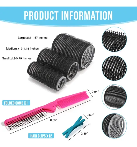 Rulos Para El Cabello Hakinbot Sin Calor Autoadherentes 36 R