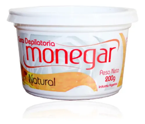 Cera Depilatoria En Pote Monegar Vegetal Natural 200 Gr