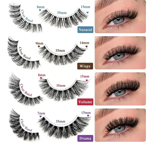 Pestañas Postizas Variadas Estilo Gata 20 Pares