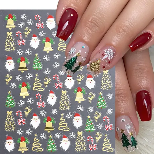 Pegatinas Navideñas Para Decoración De Uñas Wfbbkp Con Forma