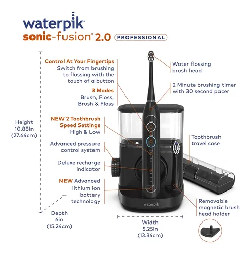 Cepillo De Dientes Con Hilo Dental Waterpik Sonic-fusion 2.0