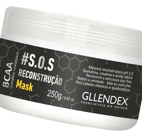 Gllendex Bcaa Queratina Mascara Reconstruccion Pelo 250gr