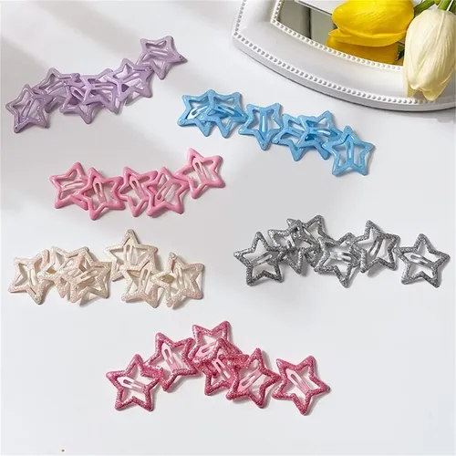 (h) Pinza For El Pelo A Presión, Broches De Metal Con Purpu