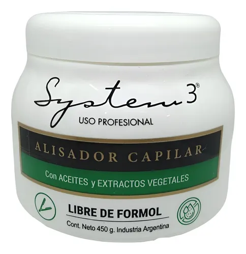 Alisador Capilar Libre De Formol Con Aceites System 3 450gr