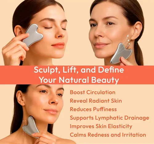 Herramienta Gua Sha Metal Para Masaje Facial Y Drenaje