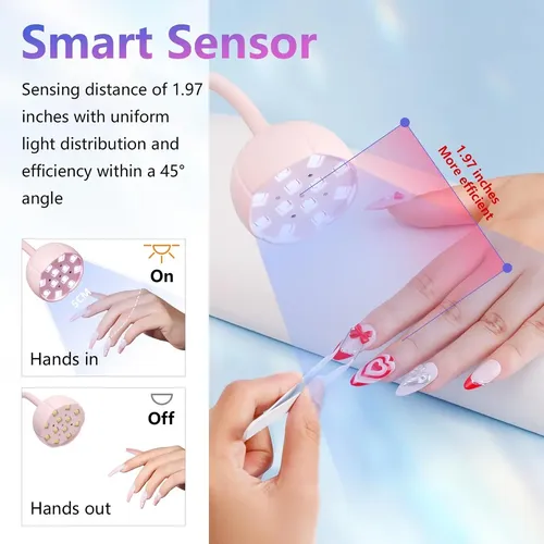 Lámpara Uv Led Para Uñas Gel 39w Con Sensor Y Usb