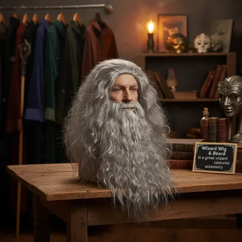 Peluca Barba Brujo Dumbledore Harry Potter Disfraz Cosplay