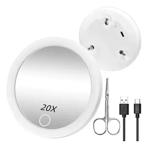 Espejo Compacto Con Luz Led Natural Y Aumento