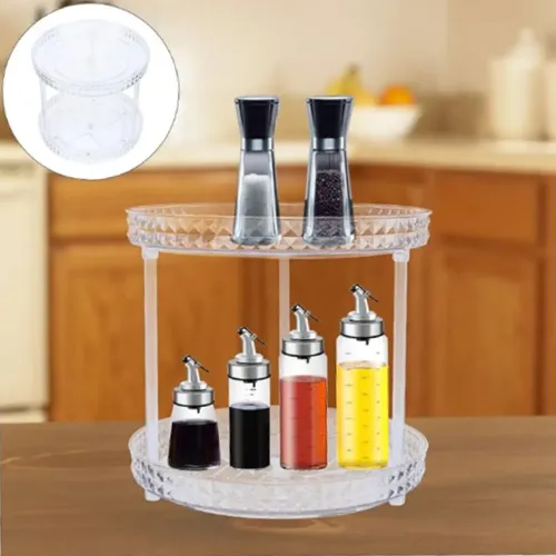 Organizador Giratorio Acrilico Division Maquillaje 360 Crema