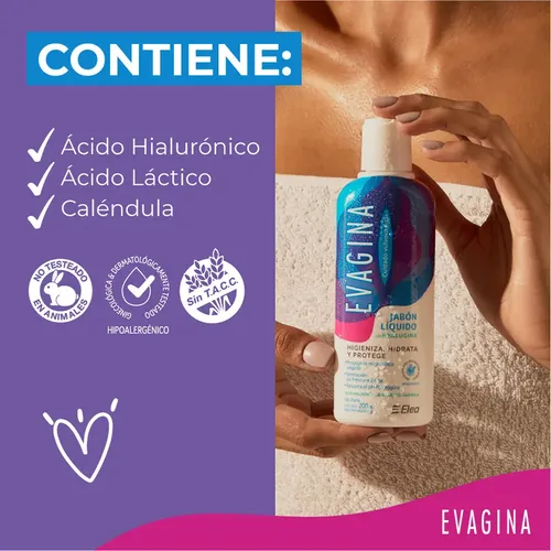 Evagina Jabón Líquido Íntimo Higieniza Hidrata Protege 200ml