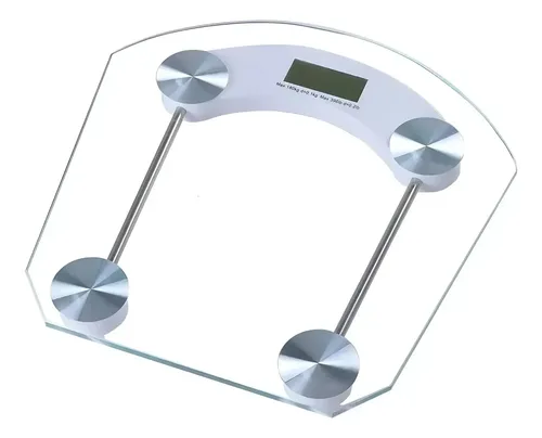 Balanza Portatil De Baño Digital De Vidrio Y Acero 180 Kg Color Cuadrado