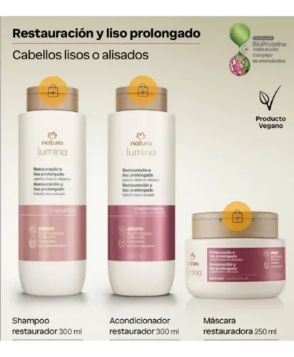 Kit Natura Lumina Restauración Y Liso Prolongado De 3 Piezas
