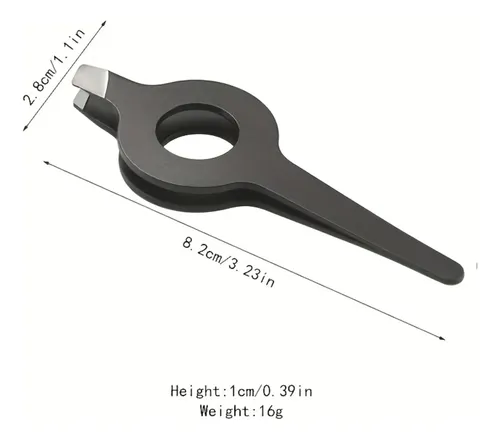 Pinza Depilatoria 1 Pieza Punta Inclinada Hueca Negro 1pc