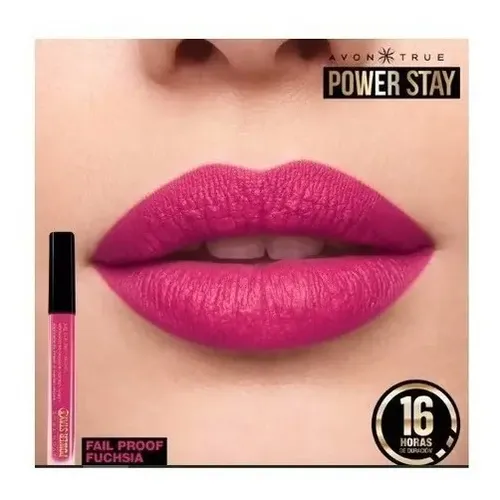 Labial Líquido Mate Avon Power Stay Indeleble Color Fail-Proof Fucshia