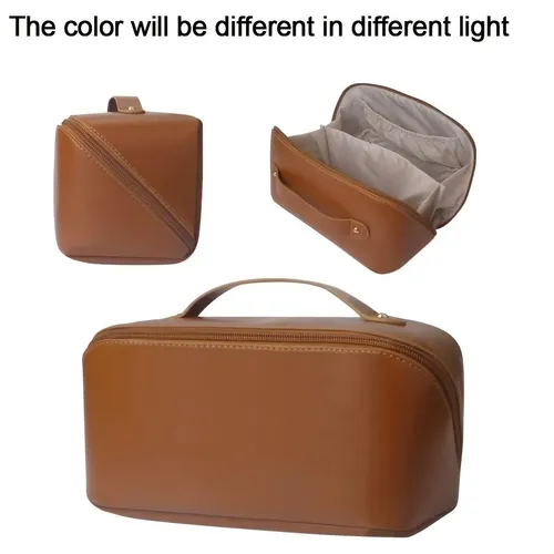 Bolsa De Viaje Y Maquillaje De Piel Sintética De 1 Pieza Con