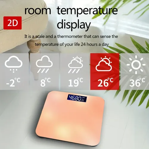 Báscula De Baño Electrónica Con Degradado Mate, Color Rosa M