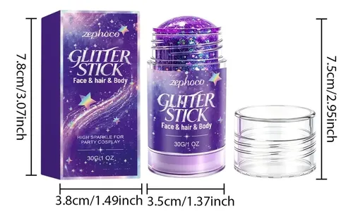 Maquillaje Brillante Barra Glitter Rostro Cuerpo Fiesta