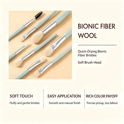 Set Mini De 8 Brochas De Maquillaje Para Llevar Fuera Casa
