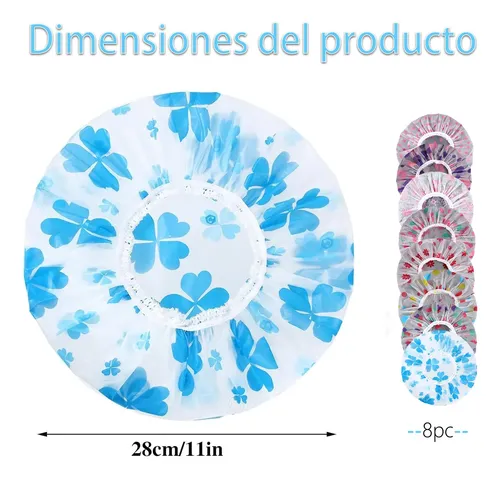 8 Pzas Gorro De Baño Duchaimpermeable .t2