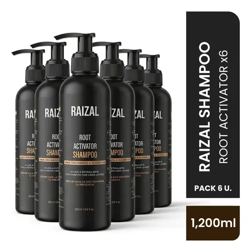 Shampoo Anticaída Hombre Raizal Activador De Raíces 200ml X6