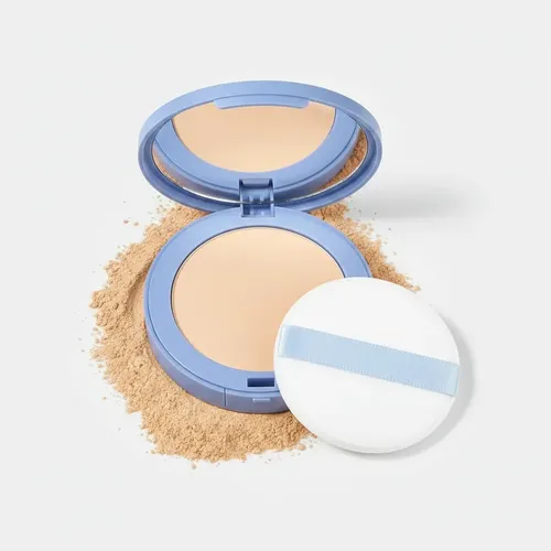 Polvo Compacto Facial Con Espejo Y Esponja 240-2 Natural Rice