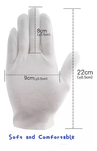 Guantes Algodón Blancos Hidratantes 12 Pares
