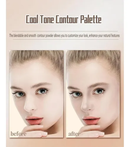 Paleta De Contorno Fría, Polvo Matte Para Maquillaje