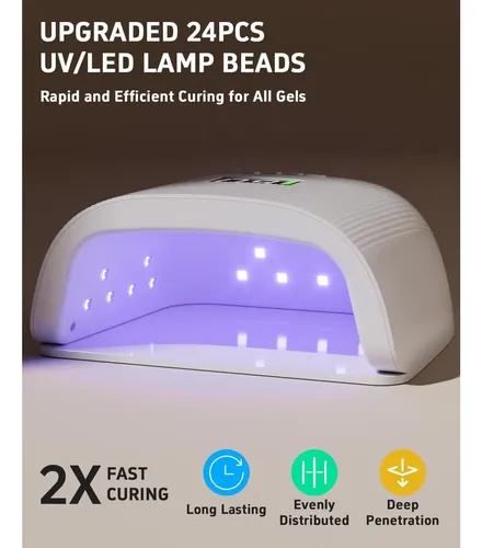 Lámpara Uv Led Meremit 72w Recargable Para Uñas Con Sensor