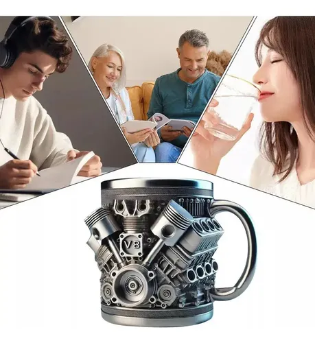 Jsjx Taza & Acero Inoxidable Motor V8 – Diseño Hu, For Café