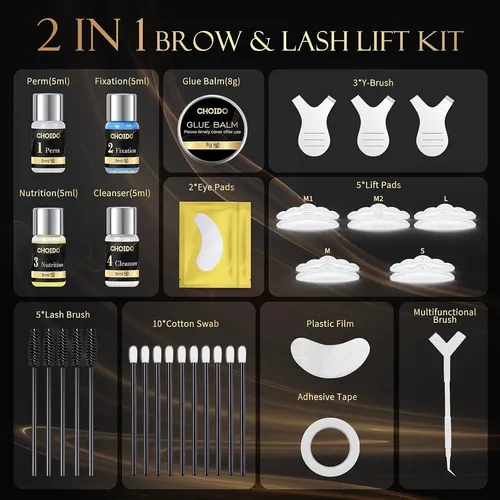 Kit De Laminación De Pestañas Y Cejas Choido Negro