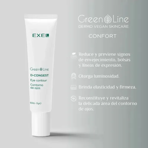 Contorno De Ojos Exel Green Line Descongestiva X 15gr. Todo Tipo De Piel Día/noche