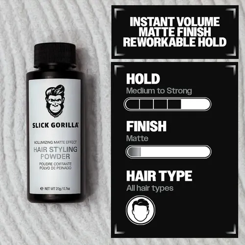 Slick Gorilla – Polvo Texturizante Voluminizador Para Peinar El Cabello Efecto Matte 20g