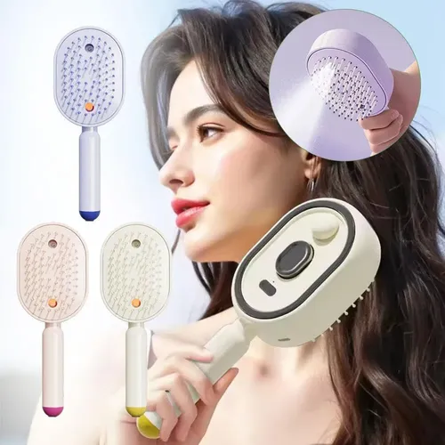 Peine Eléctrico Masaje Aire Y Rociador Cabello Cuero