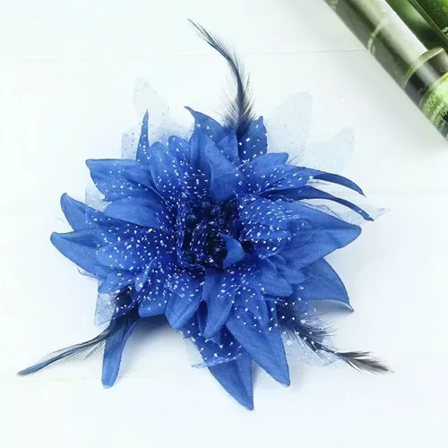 Broche Moderno Con Plumas, Pinza Para El Pelo, Cuentas De Fl