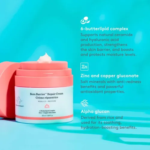 Drunk Elephant Crema Bora Barrier Reparadora Hidratante Piel Seca 50ml Día/Noche