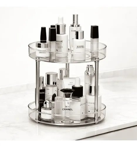 Organizador Giratorio Acrílico 2 Niveles Maquillaje Especias